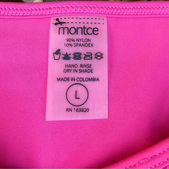 NWT Montce Pink Tie Up Bikini Bottom Swim. Size Large - Picture 5 of 7